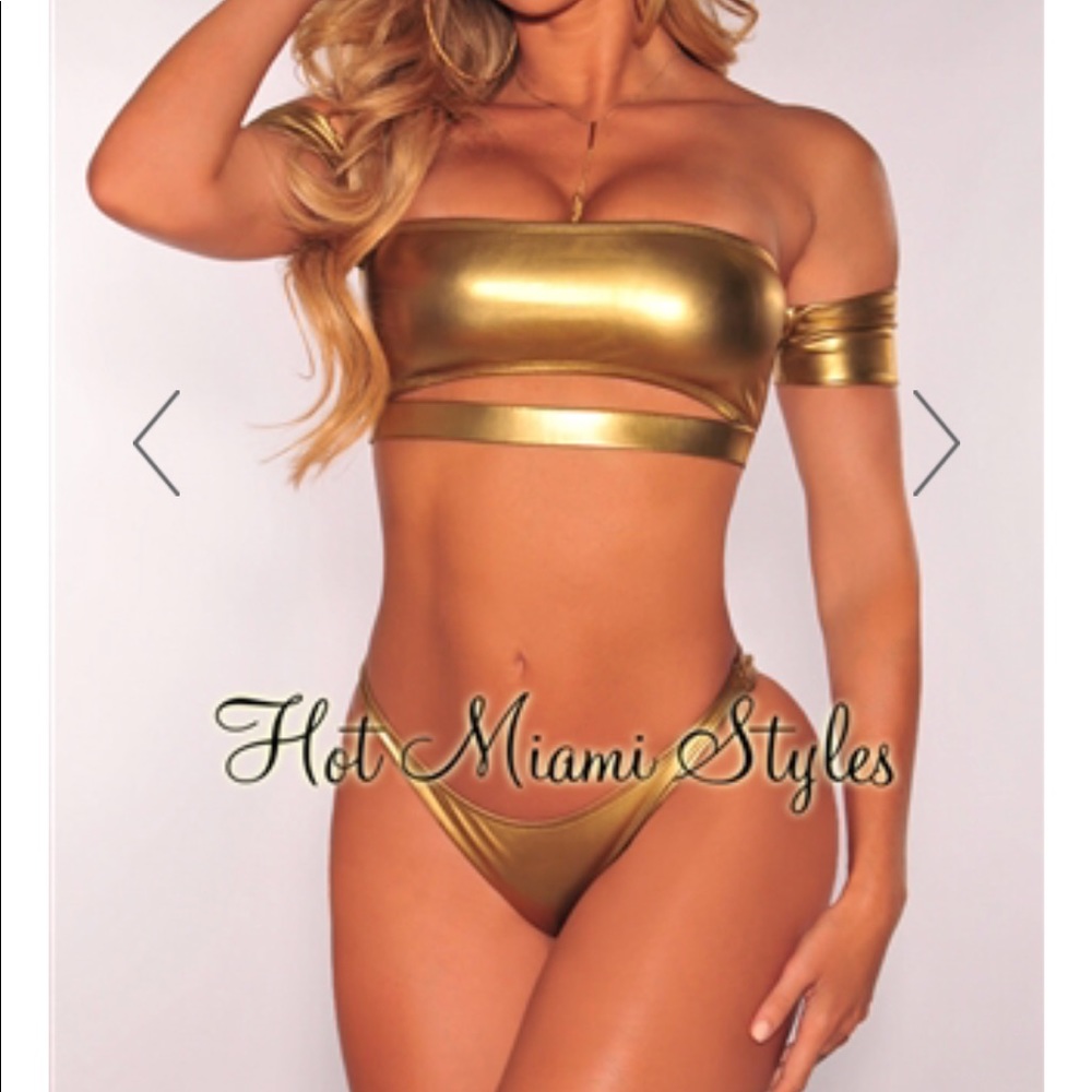 Brand new with tags gold off the shoulder Bikini